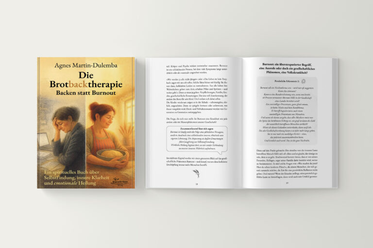Cover und Inhaltsseiten des Buches "Die Brotbacktherapie - Backen statt Burnout"